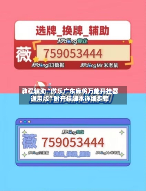 教程辅助“微乐广东麻将万能开挂器通用版”附开挂脚本详细步骤-第2张图片