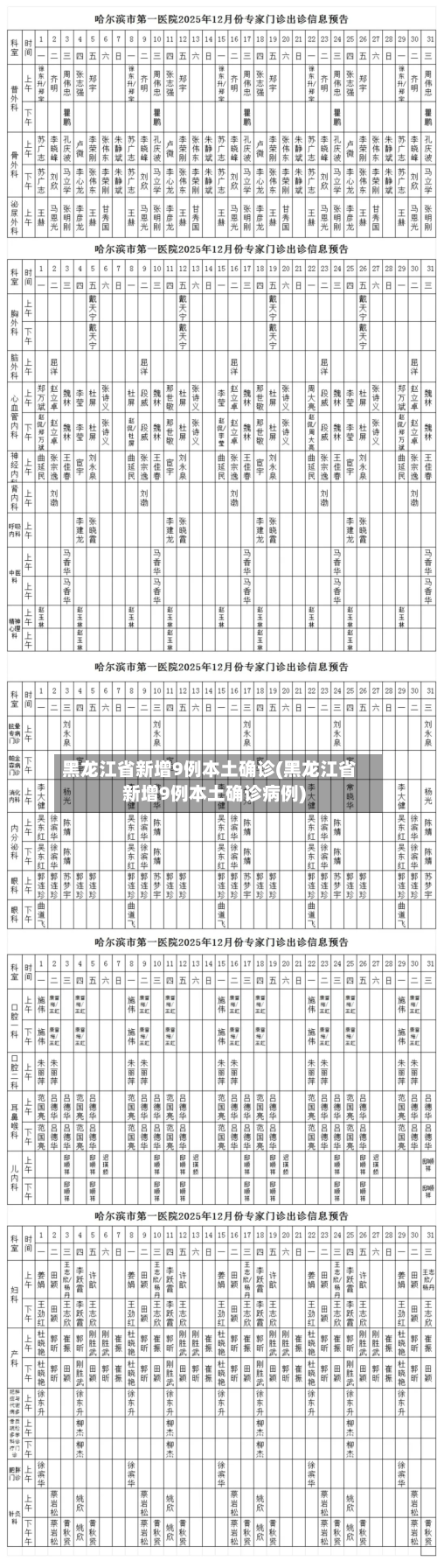 黑龙江省新增9例本土确诊(黑龙江省新增9例本土确诊病例)