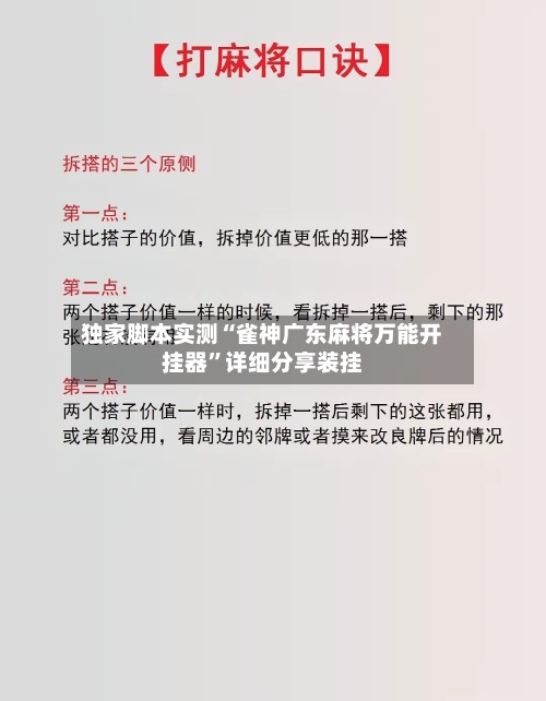 独家脚本实测“雀神广东麻将万能开挂器”详细分享装挂-第2张图片