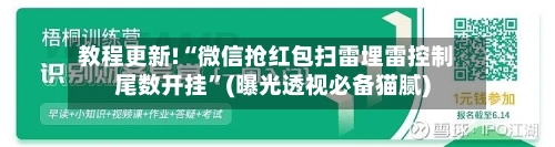 教程更新!“微信抢红包扫雷埋雷控制尾数开挂”(曝光透视必备猫腻)-第2张图片