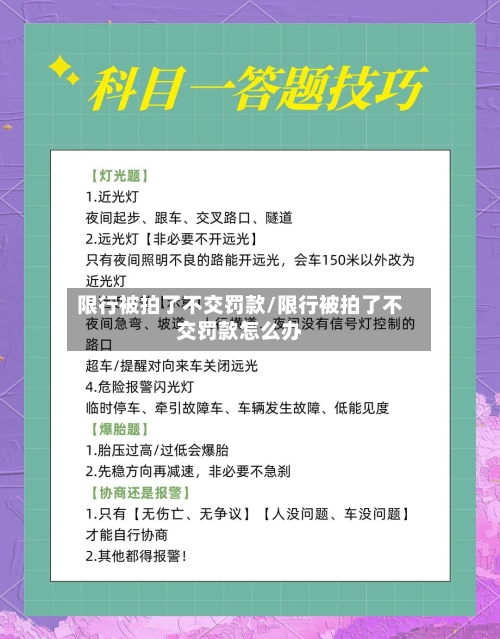 限行被拍了不交罚款/限行被拍了不交罚款怎么办-第2张图片